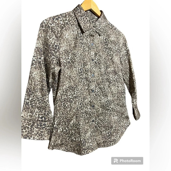 NWOT Talbots Leopard Button Down Size 4 - Picture 3 of 9
